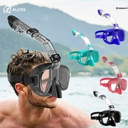 。潜水眼镜带呼吸儿童潜水面罩，水下护鼻一体防呛水训练浮成人游泳