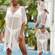 火凤凰-慕跨境欧美镂空针织衫，比基尼外套头，泳衣外搭罩衣性感沙滩
