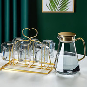 家用高级感钻石玻璃杯子，茶水杯水壶套装，带把手轻奢客厅喝水