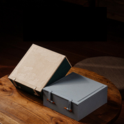 中式高档瓷器盘子包装盒锦盒茶饼壶承丝巾礼盒简约收纳盒空盒