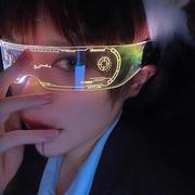未来科技感朋克变色一体，墨镜太阳镜网红led发光眼镜，搞怪道具嘻哈