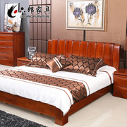 六郎现代简约新中式全实木床，双动储物大婚床全海棠，木主卧家具