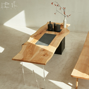 新白蜡(新白蜡)木实木茶桌，简约时尚茶台原木大板桌小户型新中式功夫茶几一