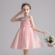 童装礼服公主裙跨境2023夏季小女孩钢琴演出服，女童纱裙连衣裙