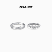 zeroline爱交织繁星闪烁情侣对戒s925银戒指小众设计时尚素圈
