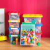 大颗粒积木收纳盒小玩具儿童，拼装分类整理磁力片收纳箱塑料储物箱