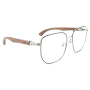 藤井工坊5631D木质眼镜框显瘦复古粗黑框近视眼镜天然手工木腿镜