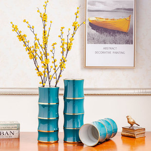 时尚简约现代北欧风格，陶瓷花瓶三件套花器工艺术品家居摆件花瓶