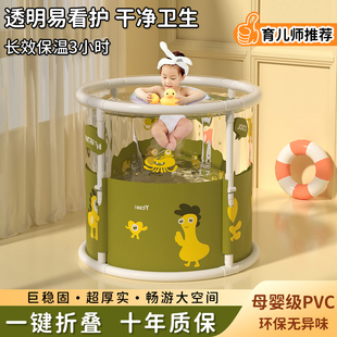 婴儿游泳桶家用宝宝游泳池，新生儿童洗澡桶可折叠加厚室内充气泳池