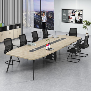 办公会议桌长桌简约现代大小型条形，培训长条桌会议室桌椅组合家具