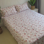 全棉老粗布床单夏季大帆布，睡单双人加厚软，凉席1.82m田园碎花被单