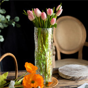 花时间《活力》北欧复古浪漫餐桌玻璃花瓶轻奢七彩格鲜花绿植花器