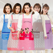 围裙女家用厨房，2021工作服餐厅，专用防污韩版可爱定制logo印字