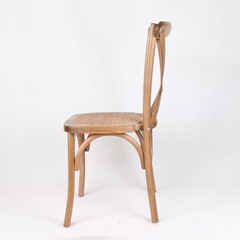 北欧实木餐椅美式椅子复古休闲叉背椅藤编靠背椅酒店餐厅餐桌椅