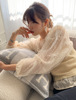 生产韩国东大门法式复古甜美奶油色淑女气质休闲花边长袖衬衫