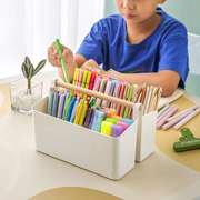 马克笔收纳盒大容量笔筒书桌面，儿童画笔水彩笔，铅笔文具桶笔架置物