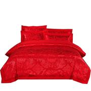l婚四件套婚庆大红色床被上用品床品结婚套4件套床单纯棉