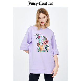 Juicy Couture橘滋夏季宽松显瘦上衣薄款时尚短袖T恤连衣裙女