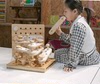 60片蘑菇积木 幼儿园早教园儿童松木 蘑菇插钉堆叠拼插造型积木