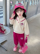 女宝宝套装秋装洋气可爱儿童春秋运动两件套2三3到4五5岁女童衣服