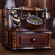 实木欧式仿古电话机复古时尚，创意个性电话机，家用固定有绳电话座机