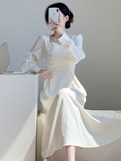 ONLY INSOLA新中式国风改良旗袍连衣裙女疏离感法式白