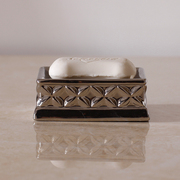 轻奢风镀银陶瓷肥皂盒香皂盒，皂碟ins风卫生间，家用欧式肥皂架托盘
