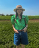 cmykorea韩国女装东大门购青草绿泡泡袖，蓬蓬罩衫短袖衬衫