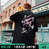 卡通熊猫短袖t恤男抓痕趣味印花美式复古街头嘻哈纯棉大码半袖