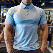 夏季运动健身POLO衫翻领短袖T恤速干透气男女私人教练工作服印制