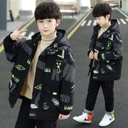 韩系童装男童秋冬装外套2023洋帅气儿童中大童加绒加厚男孩风