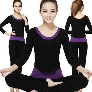 瑜伽服套装春秋款三件套显瘦修身莫代尔，健身房女专业运动瑜珈服季