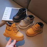 儿童小黄靴2022秋季1-3岁单靴短靴，宝宝皮靴男童，英伦风马丁靴5