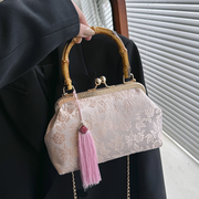 新中式国风小包包女2024流行百搭链条斜挎包时尚手提包口金包
