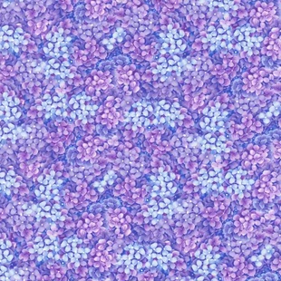 日本进口纯棉印花布，拼布手工服装缝纫diy连衣裙蓝紫色绣球小花
