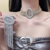 欧美夸张满钻项链女宽版皮带扣造型多层时髦高级感choker颈链饰品
