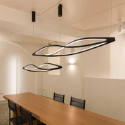 意大利现代简约艺术设计餐厅吧台灯办公室，创意波浪长形餐桌长吊灯