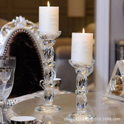 欧式水晶玻璃蜡烛台烛光晚餐婚庆，婚礼烛台道具餐桌，装饰烛台摆件