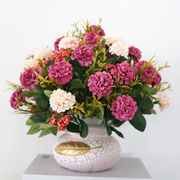 玫瑰整体花艺欧式花瓶花艺插花套装，仿真花摆件干花，假花绢花客厅装