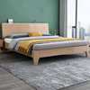 床现代简约家用全实木1.8米双人床轻奢主卧胡桃木床架1.5米单人床
