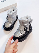 冬季防水男童雪地靴宝宝小童保暖靴子防滑时尚女童儿童棉靴潮