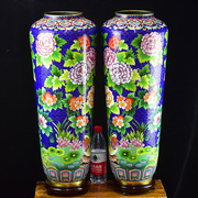 北京景泰蓝大花瓶25寸天柱瓶纯手工铜胎掐丝珐琅摆件中式家装饰品