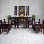 中式农村中堂十二件套实木仿古堂屋，家具榆木香案台供桌八仙桌