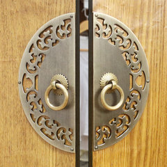 昊天斋中式铜拉手仿古衣柜老式家具铜配件新中式柜门把手纯铜拉环