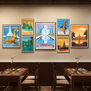 东南亚风格装饰画泰式风情挂画客厅卧室咖啡厅泰国菜餐厅风景海报