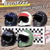 bornfree mini moto3欧美硬汉重机风复古哈雷头盔 山地越野全盔