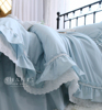 ins风韩式欧式公主，风安吉娜荷叶边床裙款纯棉被套床上用品四件套