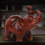 天御阁红木大象摆件一对吉祥如意象木质实木雕刻工艺品家居客