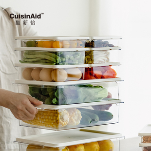 酷新怡冰箱冷冻收纳盒家用食物透明分装储物盒厨房蔬菜水果保鲜盒