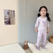 女童夏季库洛米家居服儿童优可丝，七分袖九分裤，睡衣卡通冰丝套装